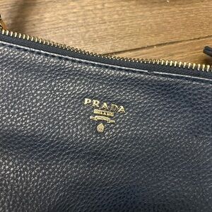 Prada Navy Leather Pouch